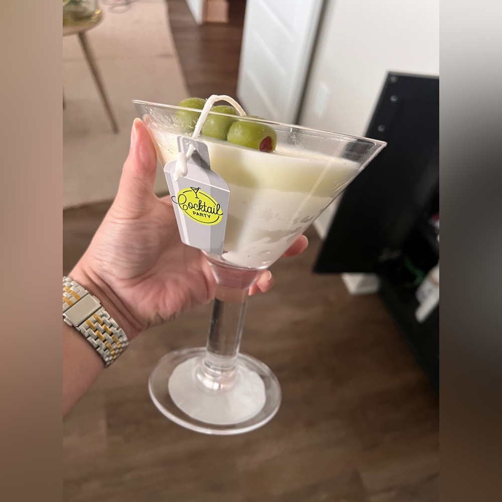 Martini Glass with Olive Garnish Candle - Picture 3 of 4